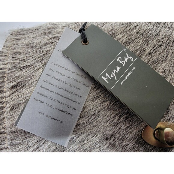 MW Myra S-2601 Compulsory Backpack Bag Fur & Canvas Back Pack Shoulder Rucksack - Picture 3 of 10